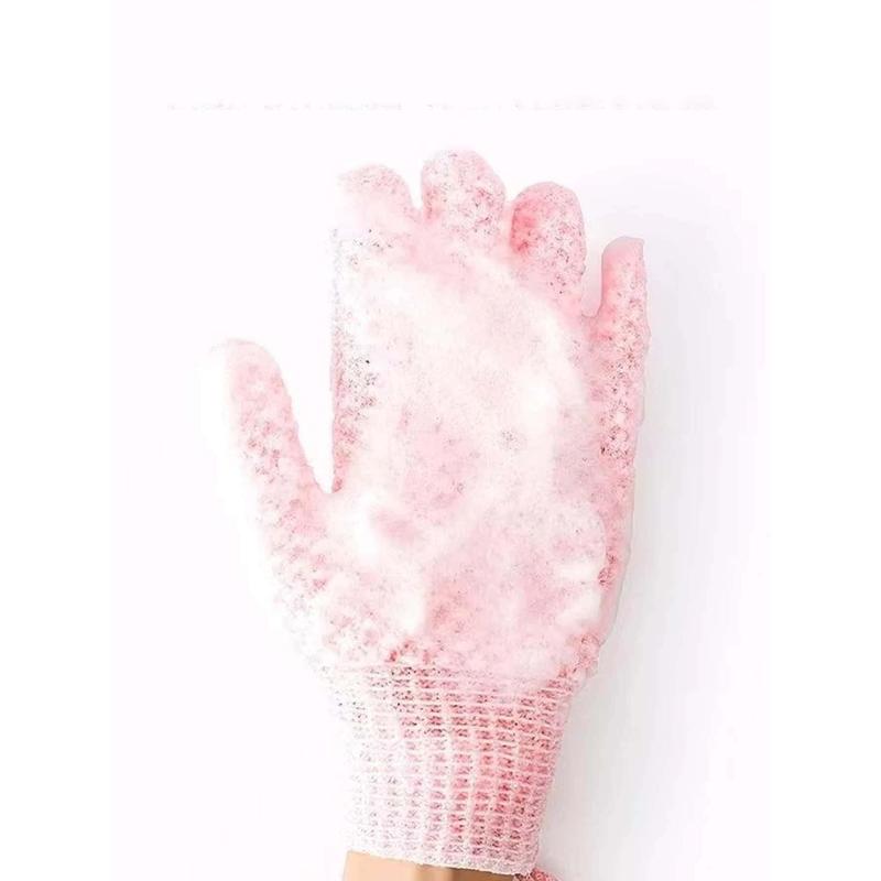 1pc Exfoliating Bath Scrub Glove With Fingers For Adults