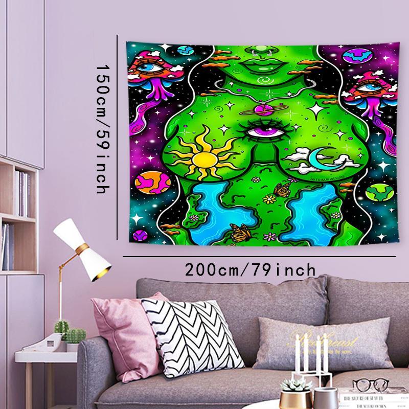 Psychedelic Nature Abstract Pattern Tapestry, Aesthetic Wall Hanging Decor, Polyester Tapestry for Bedroom Home Office Decor