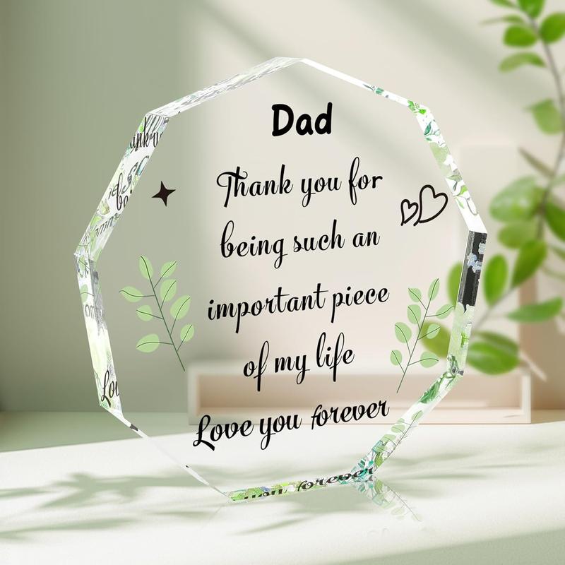 Fathers Day Dad Gifts for Dad Acrylic Fathers Day Dad Gifts from Daughter Son Wife Dad Fathers Day for Dad for Dad Gifts for Dads Birthday Gifts for Dad Birthday Gifts from Daughter Decor Ornaments Christmas Room