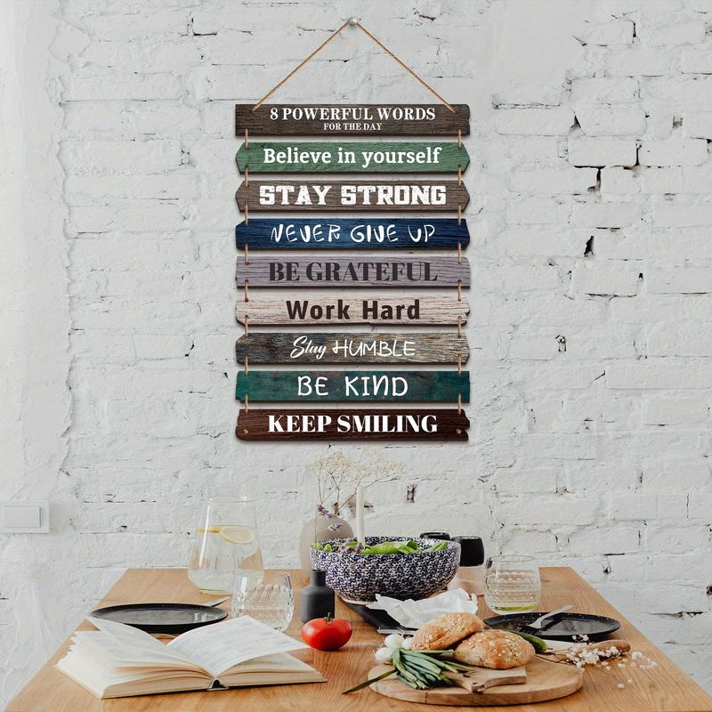 Wooden Motivational Wall Art Sign, 1 Count Inspirational Text Themed Hanging Decoration, Home Ornament for Living Room Bedroom Bathroom Classroom Gym