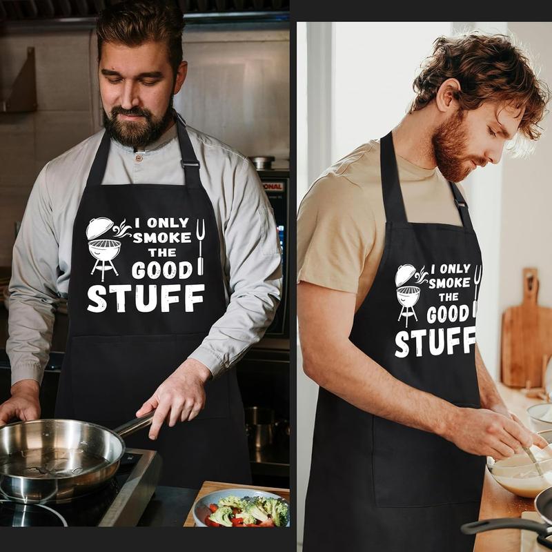 Funny Aprons for Men, Men’s Funny Chef Cooking Grilling BBQ Apron with 2 Pockets, Gifts for Christmas Father's Day Birthday