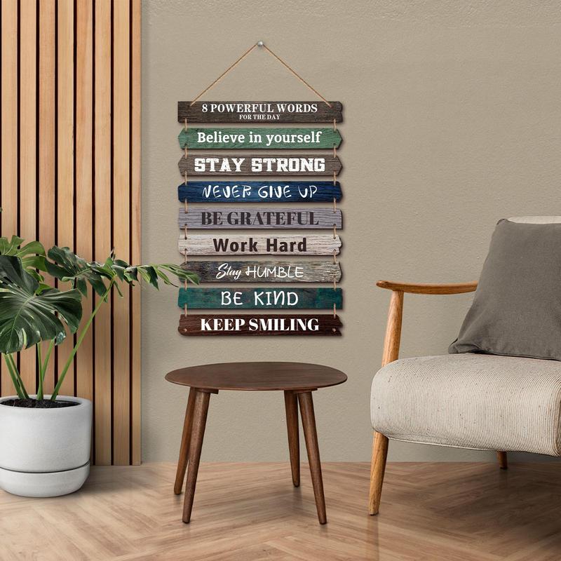 Wooden Motivational Wall Art Sign, 1 Count Inspirational Text Themed Hanging Decoration, Home Ornament for Living Room Bedroom Bathroom Classroom Gym