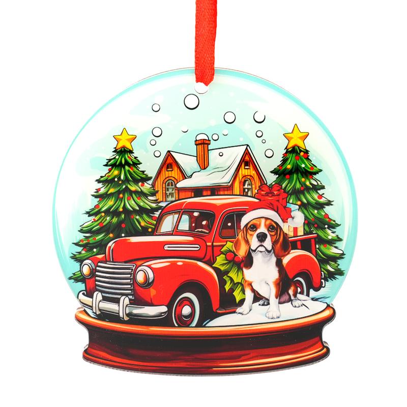 Beagle Ornament Gifts - Ornament 2-Layer Wood - Beagle Ornament 2024 Gift Plastic Decoration Wall