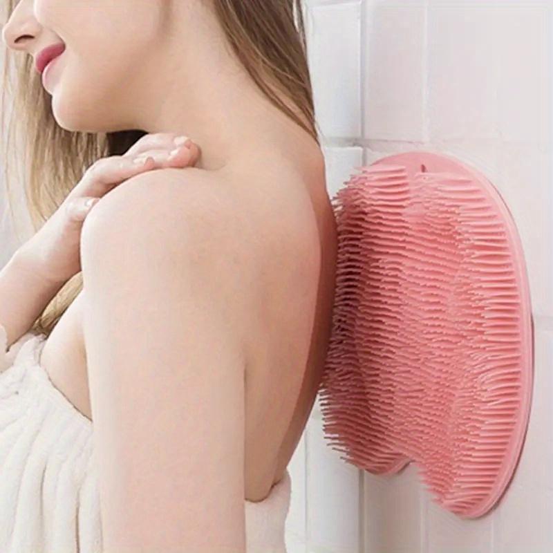 Silicone Shower Scrubber Set - Wall-Mounted Back & Foot Massage Brush With Suction Cups For Deep Exfoliation And Easy Cleaning