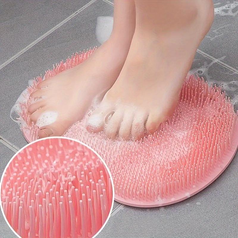 Silicone Shower Scrubber Set - Wall-Mounted Back & Foot Massage Brush With Suction Cups For Deep Exfoliation And Easy Cleaning