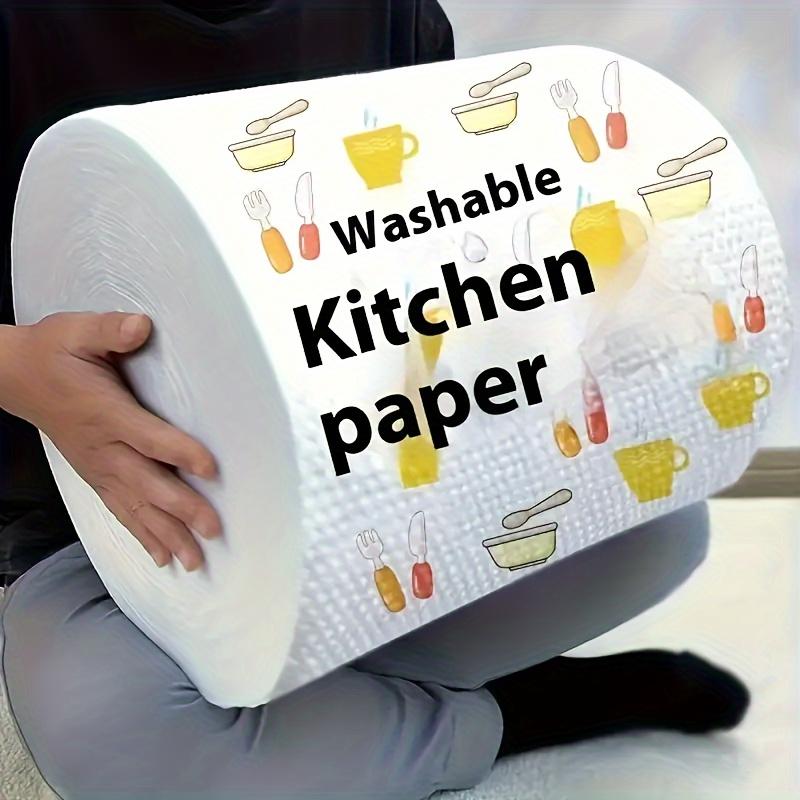 1 roll (400 sheets), lazy cloth, disposable kitchen tissue, washable dry and wet dual-use towel, dishcloth, non stick oil cloth, degreasing cloth, household cleaning cloth, drying cloth, cleaning supplies, cleaning tools