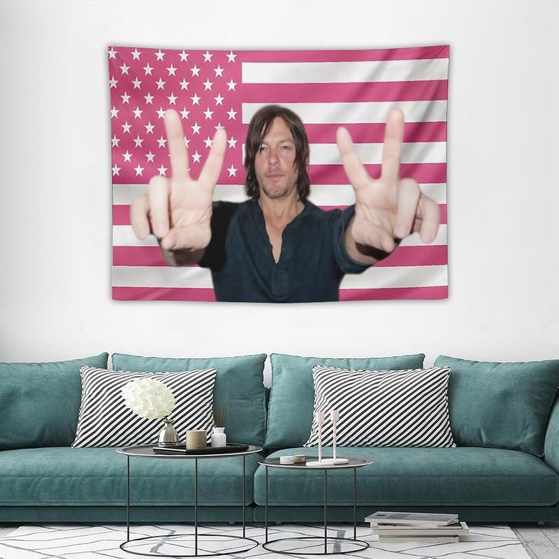 Daryl American Star Tapestry Dixon Flag Norman Tapestry Suitable for College Dormitory Cave Bedroom Living Room Office Party Decoration Fans Gift