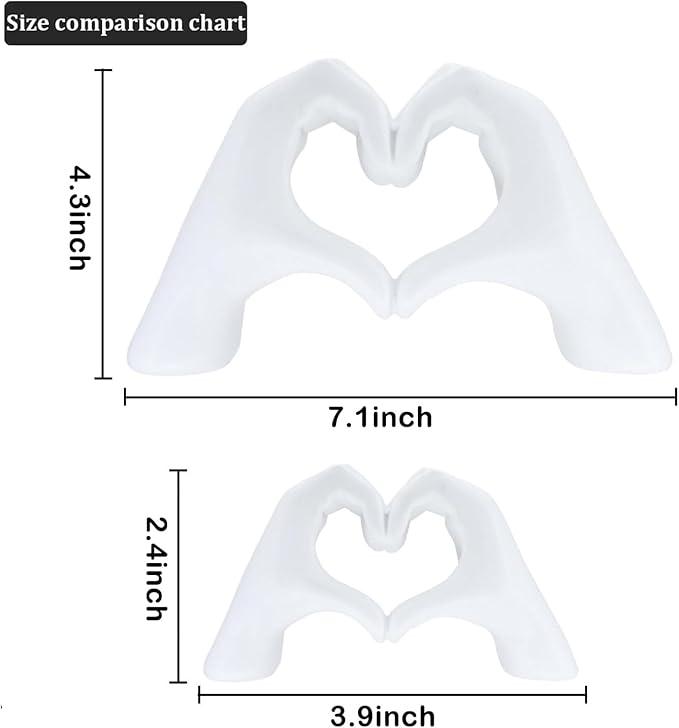 Heart Shape Gesture Sculpture, Sweet Furniture Modern Resin Art Figurine, Creative Desk Status For Table Office, Modern Desktop Ornament, Gift Decor