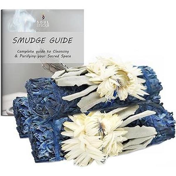 Blue Moon Floral Sage Smudge Sticks with Smudge Guide (3 PK)