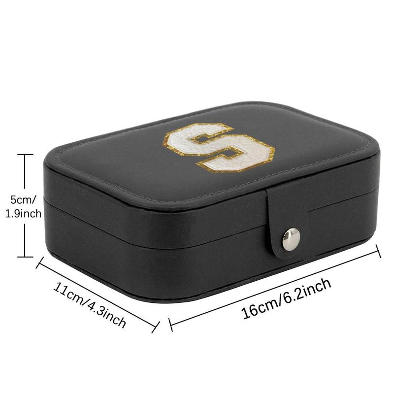 Letter Pattern Jewelry Storage Box, 1 Count Jewelry Organizer, Jewelry Storage Box for Rings, Earrings, Necklaces, and Small Objects