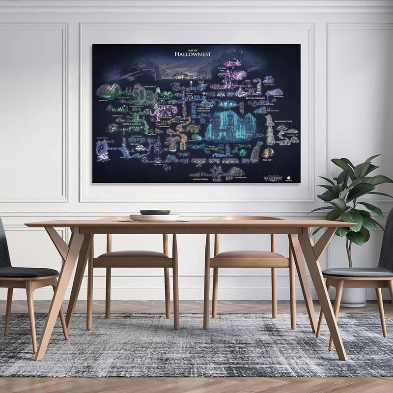 Hollow Knight Map The Game Posters & Prints on Canvas Wall Art Poster for Room Decor Unframe 12x18inch(30x45cm)