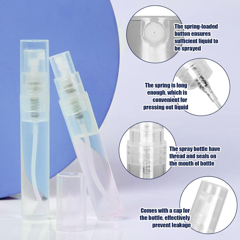 Mini Spray Bottle, 10 Pack 5ml Mini Plastic Spray Bottle Empty, Fine Mist Refillable Mini Perfume Bottle, Perfume Atomizer, Small Sample Containers, Plastic Portable Travel Bottle, Clear