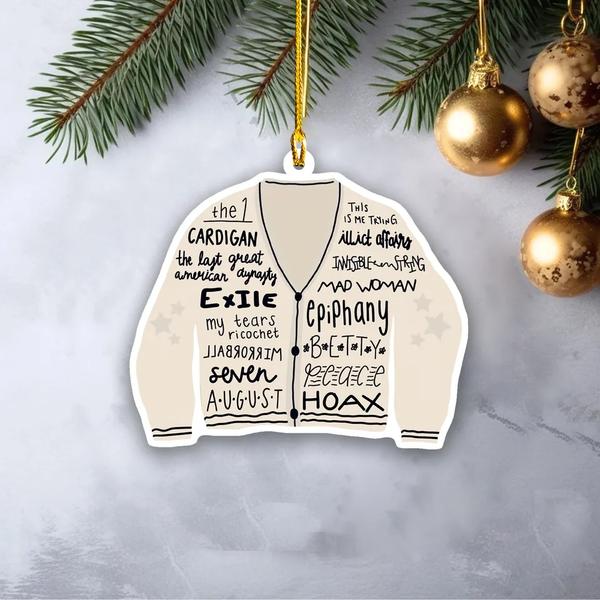 Taylor Swift Ornament, Folklore Cardigan Ornament