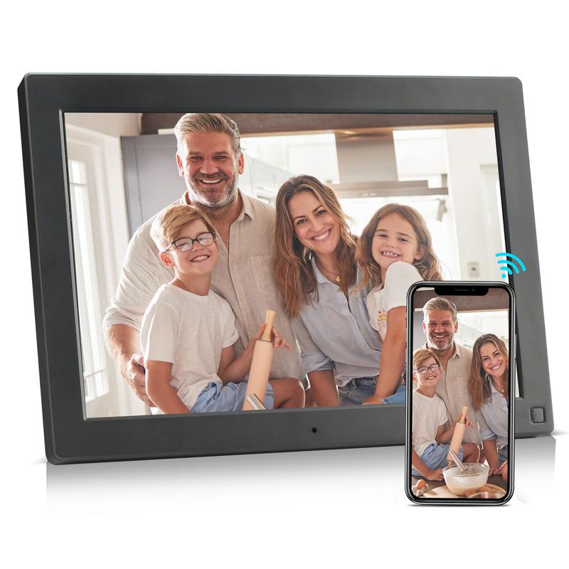 BSIMB 10.1 Inch Digital Picture Frame, WiFi Digital Photo Frame Smart Photo Frame Electronic with 32GB Memory 1280x800 HD, Touchscreen, Motion Sensor, Auto-Rotate, Share Photos Videos via App Email