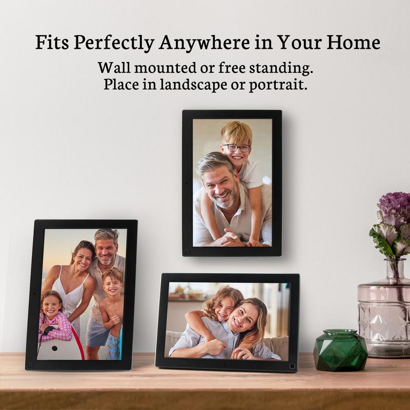 BSIMB 10.1 Inch Digital Picture Frame, WiFi Digital Photo Frame Smart Photo Frame Electronic with 32GB Memory 1280x800 HD, Touchscreen, Motion Sensor, Auto-Rotate, Share Photos Videos via App Email