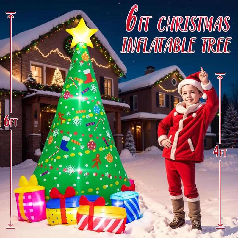 Christmas inflatable decorations -Inflatable Christmas Tree Decoration with LED Lights, suitable for outdoor, outdoor courtyard door decoration