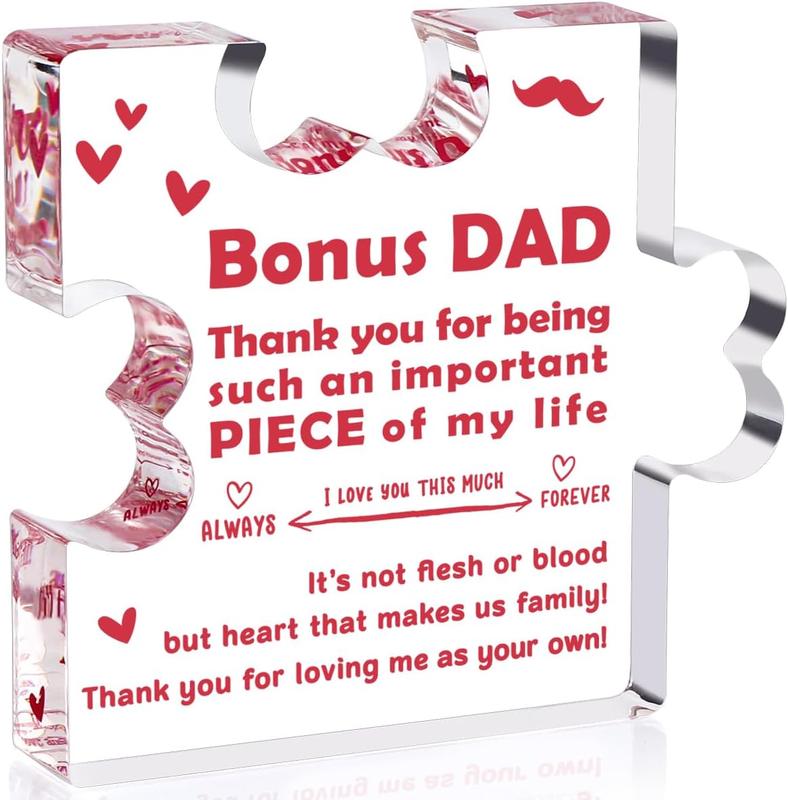 Father's Day Gifts for Dad Bonus Dad Step Dad, Acrylic Decoration Sign Plaque, Ideas Gift from Son Daughter