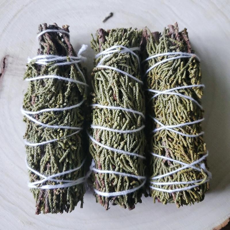 Natural Herbs Juniper Sage Bundles 4'' Long Incense Sticks Smudge Kit Gift Set