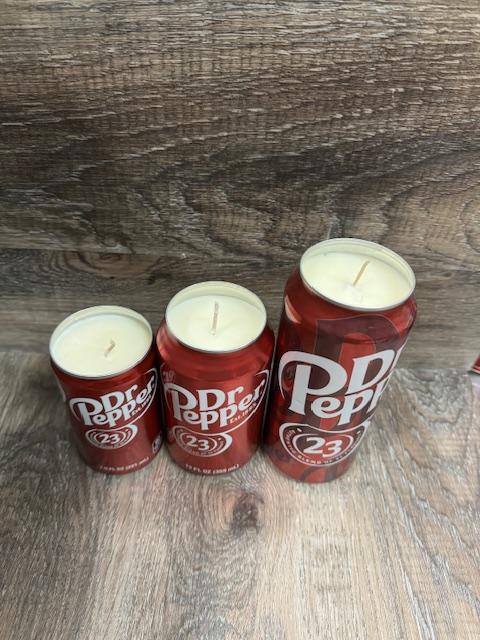 Vineyard Candle Co - Dr Pepper Scented Soy Wax Candle - 7.5, 12, 16 oz cans Decor Gift Decor Gift Glass Hand candle