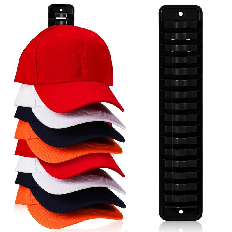 Hat Organizer for Baseball Caps, 1 Pack Hat Rack Adhesive Hat Hooks for Wall Hold Up to 16 hats, Hat Storage Display Hat Hanger Holder for Door Closet, Patent Pending Hangable