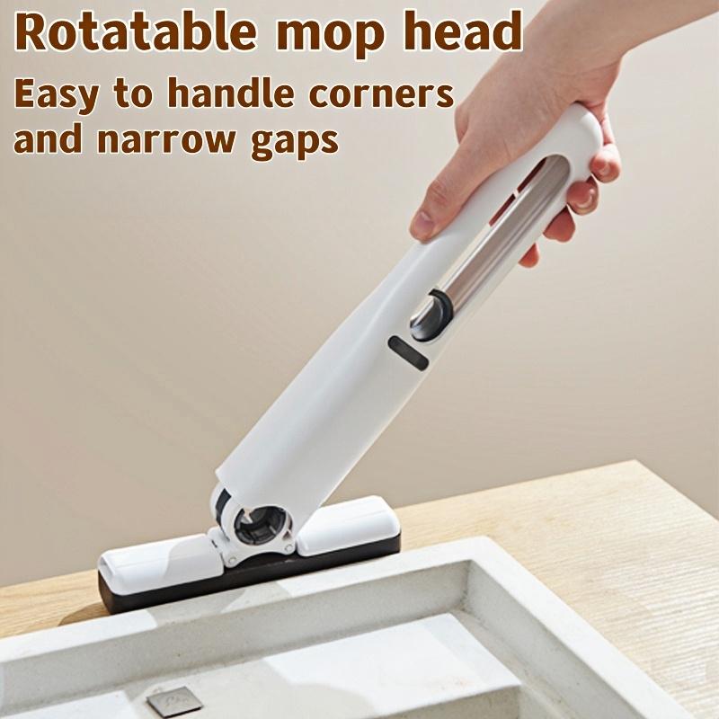 Small Mop for Small Spaces, Sponge Mop, Portable Mini Mop, Portable Self Squeeze Mop, Absorbent Wet Dry Mop, Self Wringing Mop