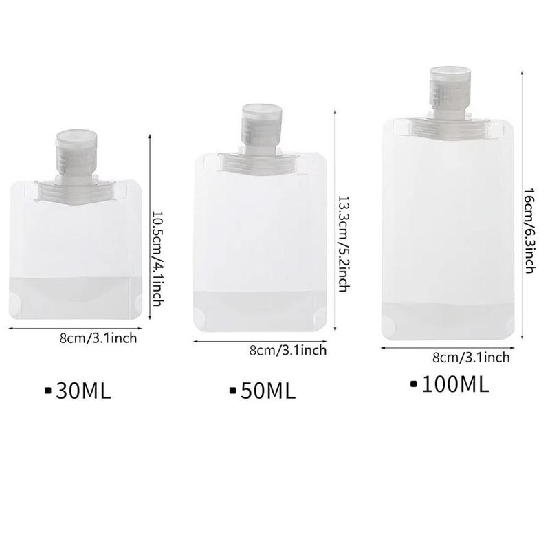 Portable Empty Travel Bottle Set, 10pcs set 30 50 100ML Refillable Squeeze Bottle, Portable Travel Container for Skincare, Shampoo, Lotion, Shower Gel