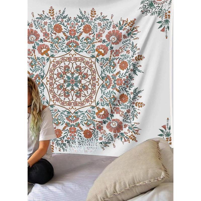 Tapestry Wall Hanging Flower Psychedelic Tapestry Wall Hanging Decor for Living Room Bedroom Plant Print (Green, 51.18