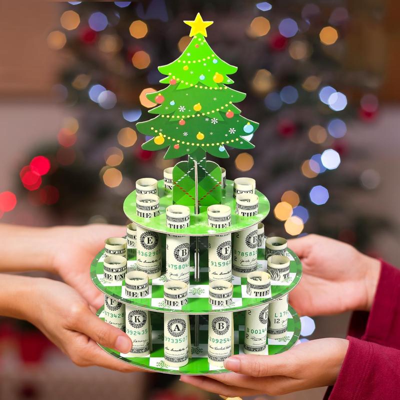 Christmas Money Holder for Cash Gift, Christmas Gifts Money Box Cash Cake for Christmas Gift Xmas Money Gift (Christmas Tree)