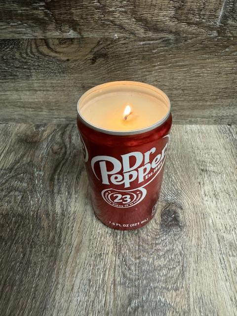 Vineyard Candle Co - Dr Pepper Scented Soy Wax Candle - 7.5, 12, 16 oz cans Decor Gift Decor Gift Glass Hand candle