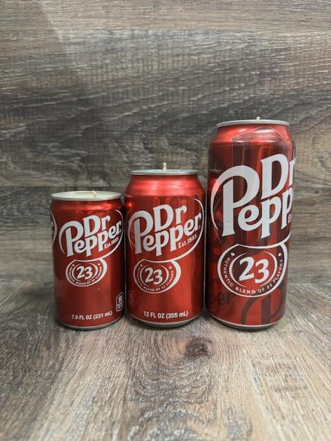 Vineyard Candle Co - Dr Pepper Scented Soy Wax Candle - 7.5, 12, 16 oz cans Decor Gift Decor Gift Glass Hand candle