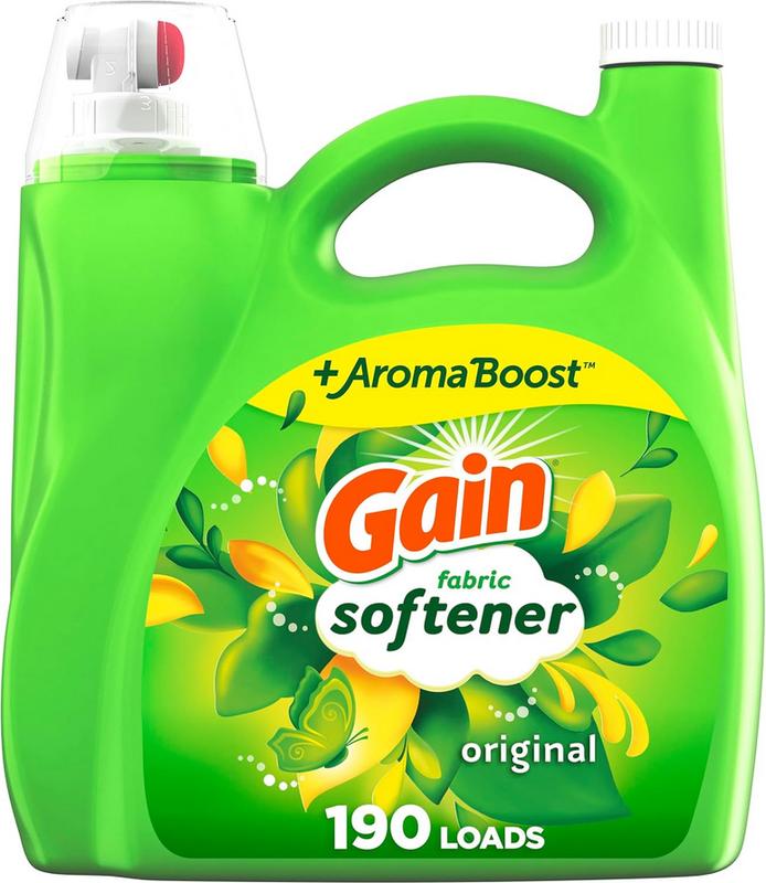 Gain Fabric Softener, Original Scent, 140 fl oz, 190 Loads, HE Compatible, Packaging may vary (PREESHIP)