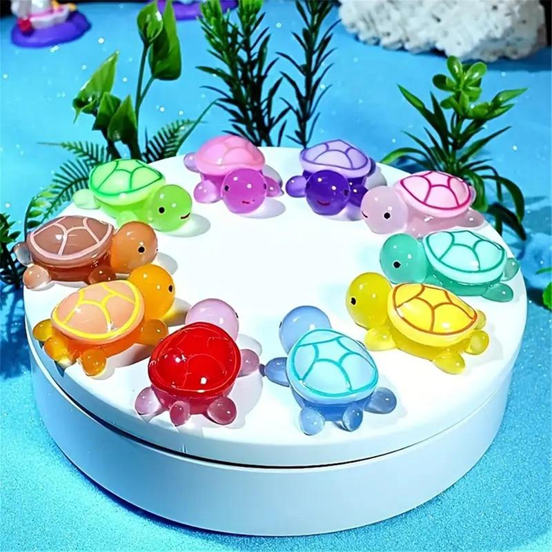 Random Color Glow in The Dark Turtle Design Ornament, 30pcs set Cute Turtle Decoration, Home Decor for Living Room Bedroom Office