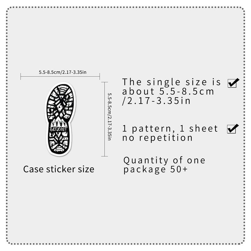 50pcs Outdoor Scenery Pattern Sticker, Self Adhesive Sticker For Water Bottles, Skateboards, Notebooks, Laptop Decoration