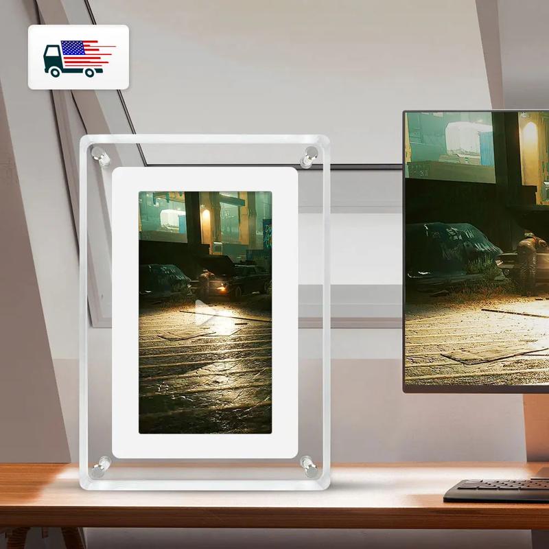 Wholesale OEM 7 Inch 4GB IPS Screen video acrylic digital photo picture frame signage racks Decor christmas gift