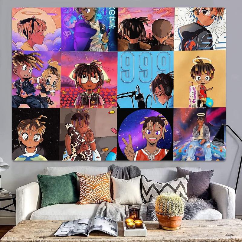 Juice Wrld Tapestry For Bedroom Juice Wrld Posters For Room Aesthetic Wall Tapestrys Juice Wrld Rapper Tapestry Wall Hanging Decor Wall Blanket For Home Wall Decor 59.1'' × 51.2