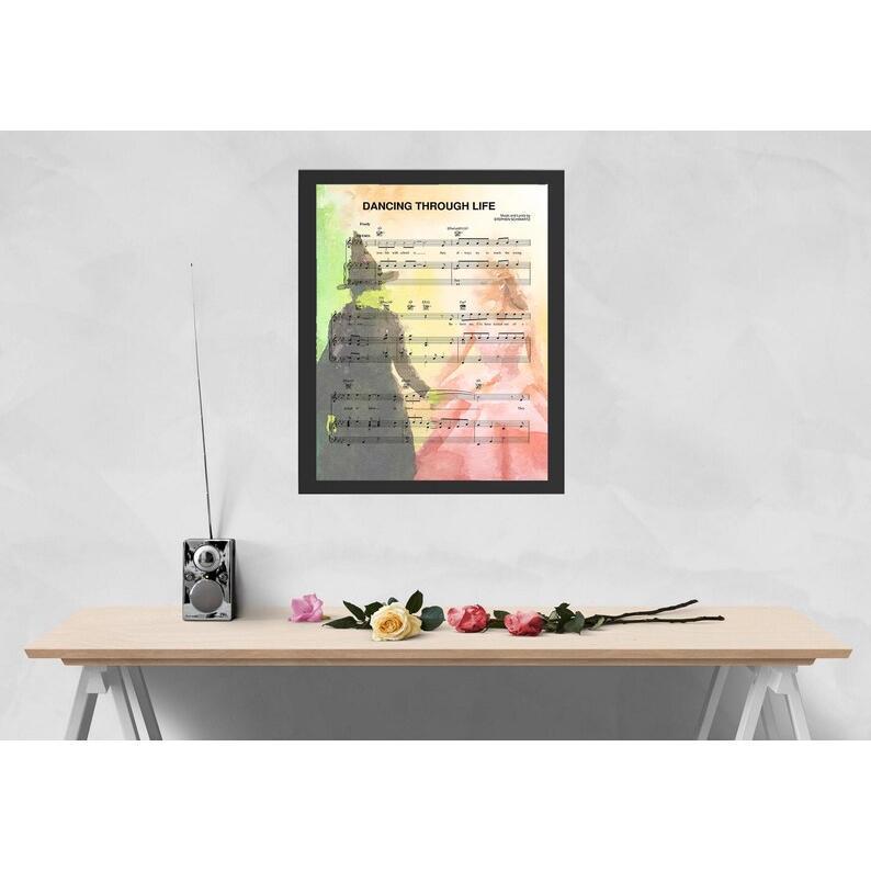 Wicked Movie Art Print, Dancing Through Life Poster, Elphaba & Glinda Watercolor Painting, Musical Gift Idea