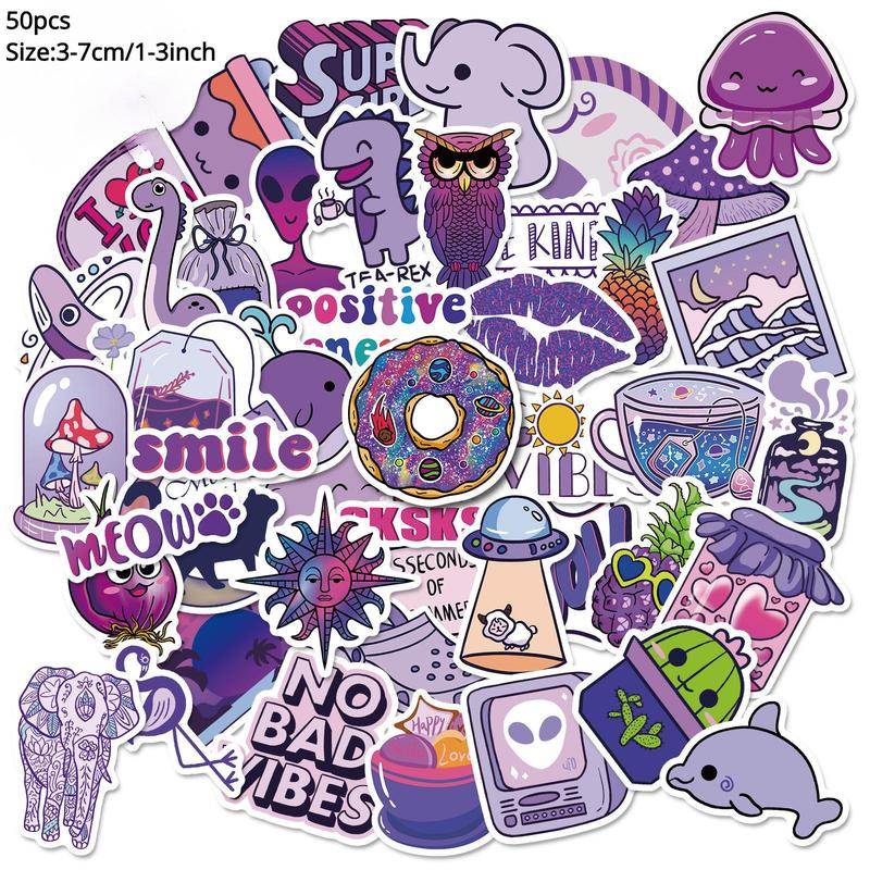 50pcs Cartoon Pattern Graffiti Sticker, Waterproof Decorative Sticker For Water Bottle, Laptop, Phone, Luggage, Skateboard