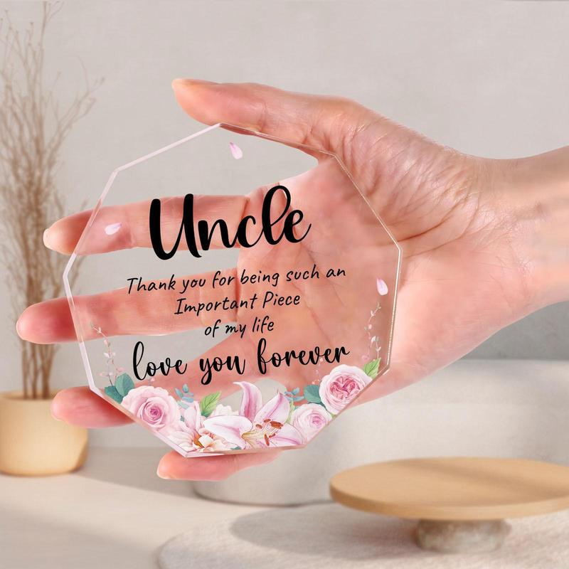 Irregular Shaped Acrylic Plaque, Creative Birthday Gift for Uncle, Home Decoration Ornament, Thanksgiving Gift, Birthday Present