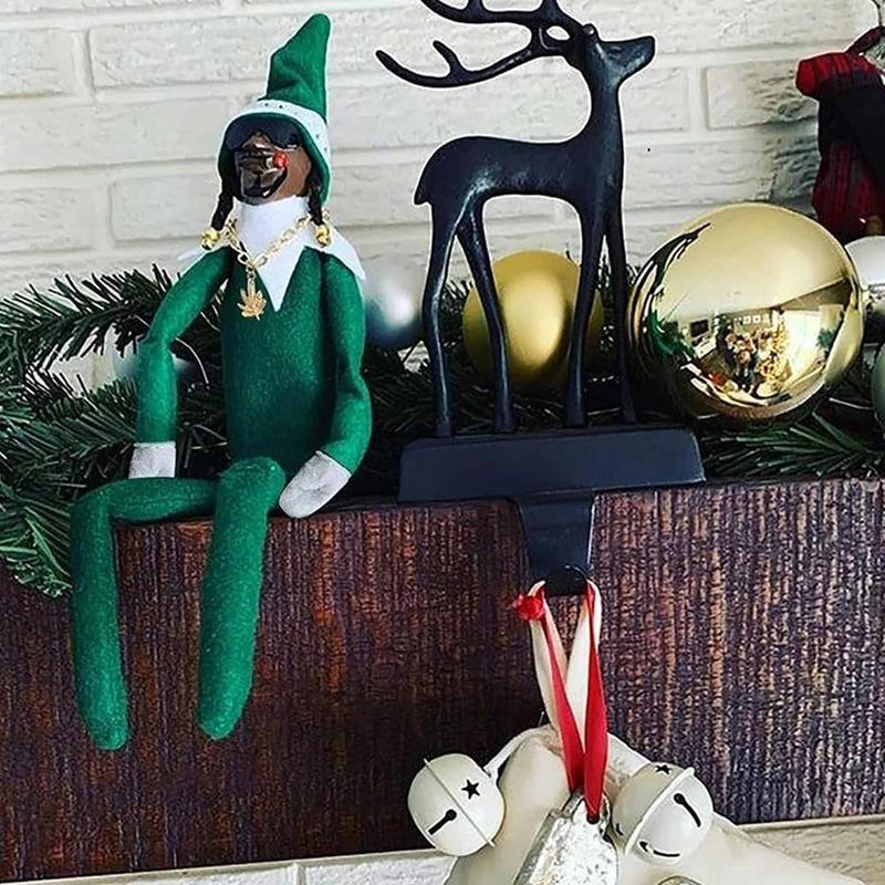 Snoop on a Stoop Christmas Plush Doll, Christmas Elf Doll ,  Hip Hop Doll, Christmas Tree Decoration Felt  christmas  elves elf  on  the shelf christmas  toy box friend tacky christmas decor christmas decorations ornaments home gift