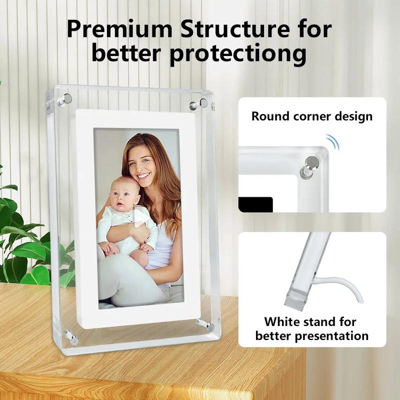 Wholesale OEM 7 Inch 4GB IPS Screen video acrylic digital photo picture frame signage racks Decor christmas gift