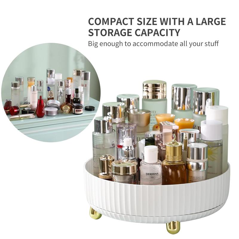 360° Rotating Makeup Organizer Storage Box, Lazy Susan Desk Storage Box, Suitable for storing cosmetics, skin care products, perfumes.