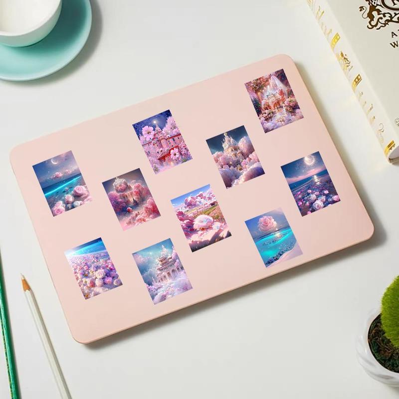 Sakura Pattern Sticker, 53pcs set Waterproof Self Adhesive Decor Paper, Decor Sticker for Gift Greeting Card Water Bottle Laptop Phone