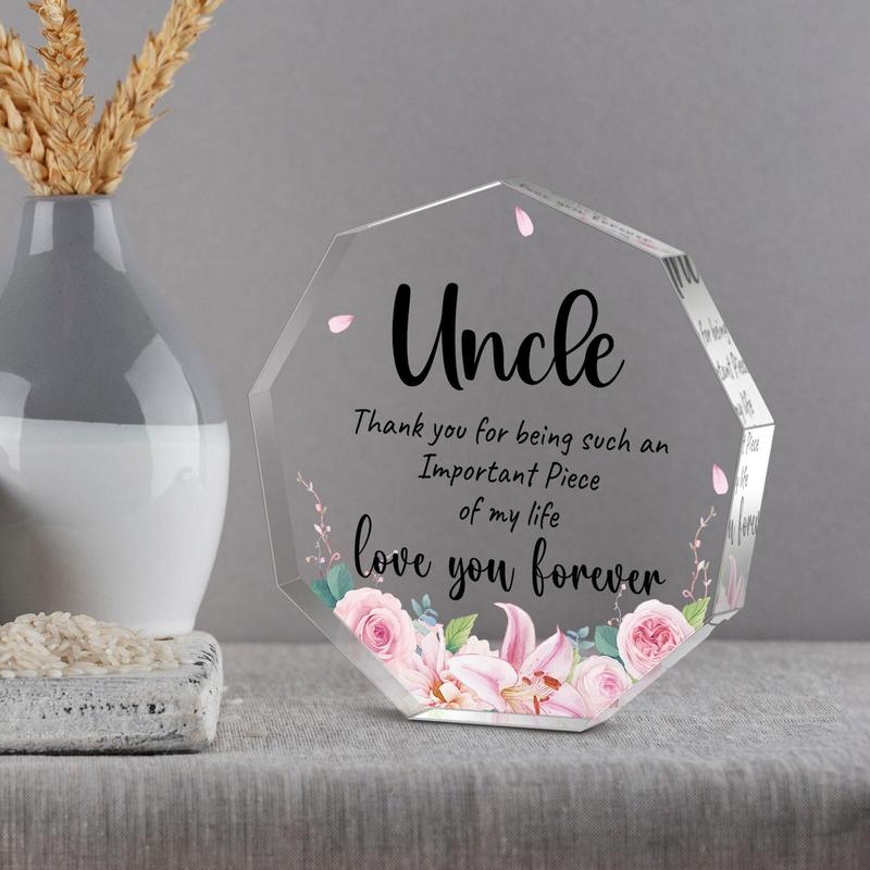 Irregular Shaped Acrylic Plaque, Creative Birthday Gift for Uncle, Home Decoration Ornament, Thanksgiving Gift, Birthday Present