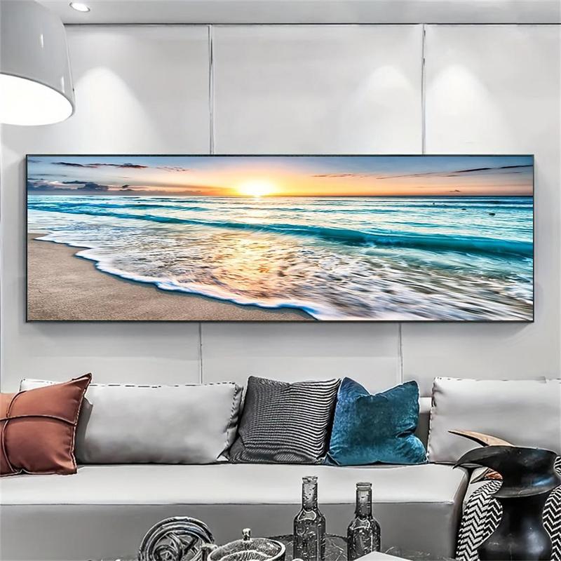 Beach Sunset Pattern Canvas Wall Art, Modern Canvas Wall Art without Frame, Wall Decor for Home Living Room Bedroom