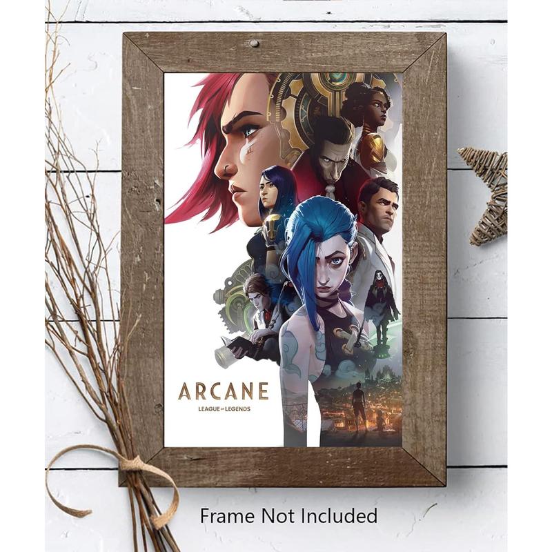 Christ-EZ Anime cartoon Arcane League of Legends Movie Poster Cool Wall Decor Art Print posters for room aesthetic - Matte Poster Frameless Gift 16x24inch(40x60cm) No frame