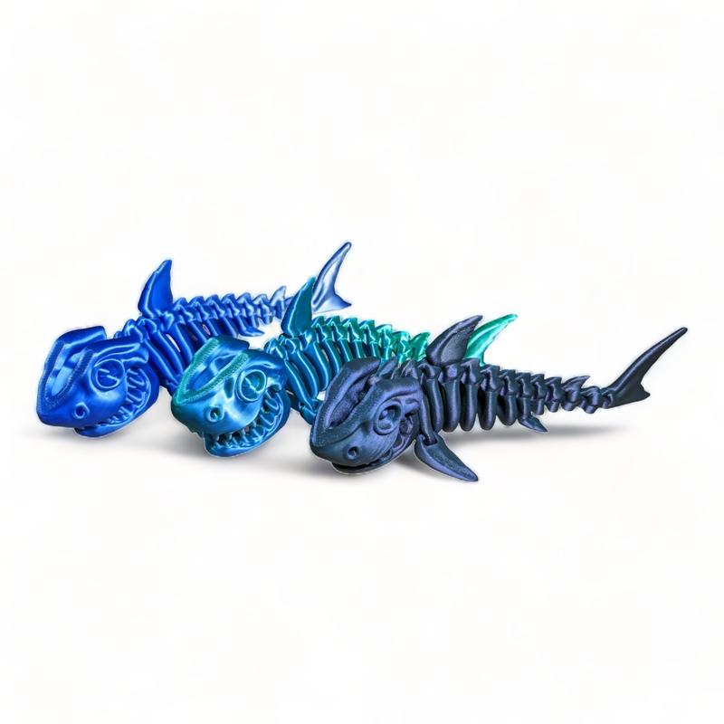 Flexi 3D Printed Shark! - Moves and articulates - Mouth opens! - Hours of fun! - Figurine Decor