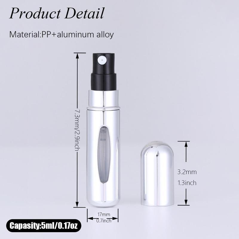 5ML Refillable Perfume Bottle, 4 Counts Mini Portable Perfume Atomizer, Travel Perfume Bottle, Travel Bottle, Travel Essentials