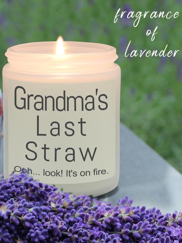 Grandma Candle Gifts for Grandma Gifts for Mothers Day from Granddaughter Grandson - 7oz Grandma’s Last Nerve Lavender Scented Soy Candle - Christmas Birthday Gift for Grandma from Grandkids soy wax party gift