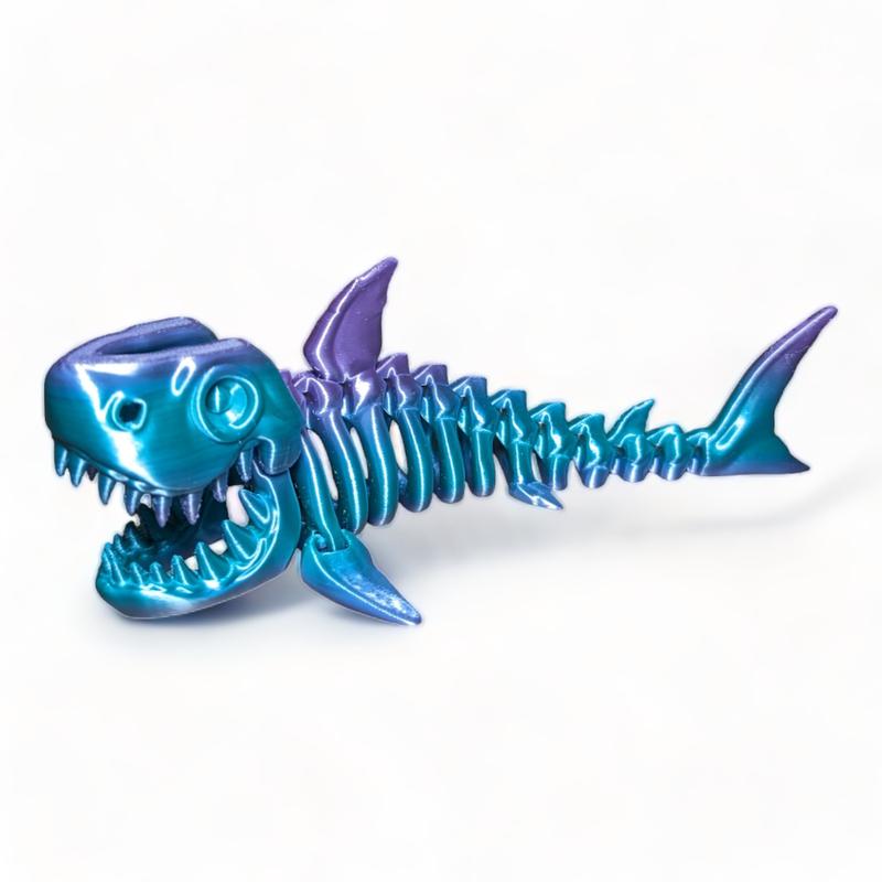 Flexi 3D Printed Shark! - Moves and articulates - Mouth opens! - Hours of fun! - Figurine Decor