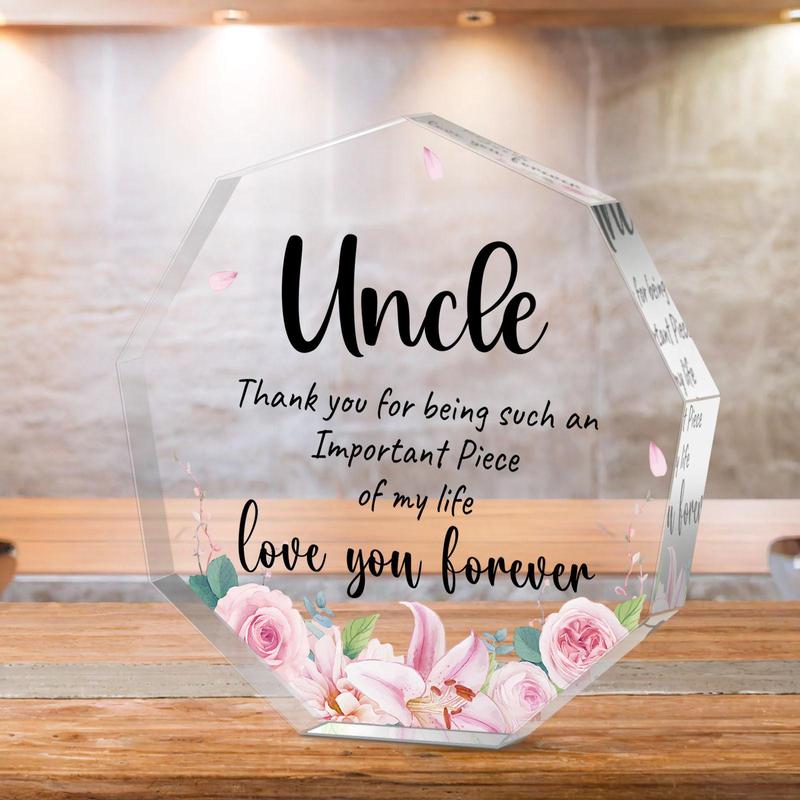 Irregular Shaped Acrylic Plaque, Creative Birthday Gift for Uncle, Home Decoration Ornament, Thanksgiving Gift, Birthday Present